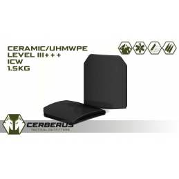 BPT ICW2 Level III +++ SUPA-LIGHT Ceramic/UHMWPE Plate - 1.5kg - 250x300mm  M-Curve