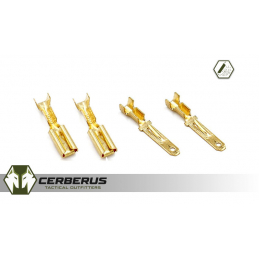 TCG 2.8mm Crimp Terminal Spade Connector Brass/Gold (1pair/bag) for AEG Motor